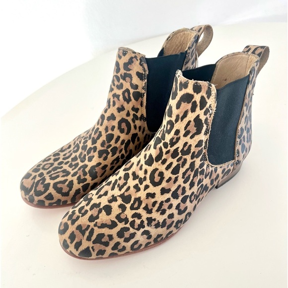 Dieppa Restrepo Troy Leopard Animal Print Leather Ankle Boot Size 7 - Picture 1 of 14
